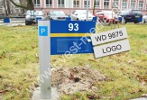 Bollards with the number / logo of the car