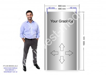 Pylon reklamowy MedaAlu 1,6 x 0,8 m